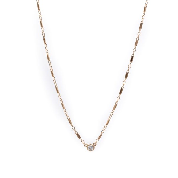 The Billie Bezel Necklace in 14K Gold