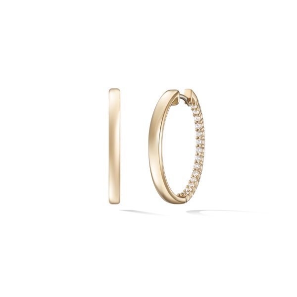 Small Diamond Lenox Hoop in 18K Yellow Gold