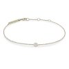 Bracelet with Single Floating Diamond in White Gold