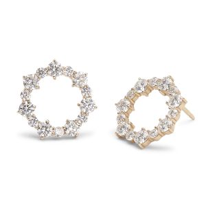 Ava Front Facing Diamond Hoops in 14K Yellow Gold