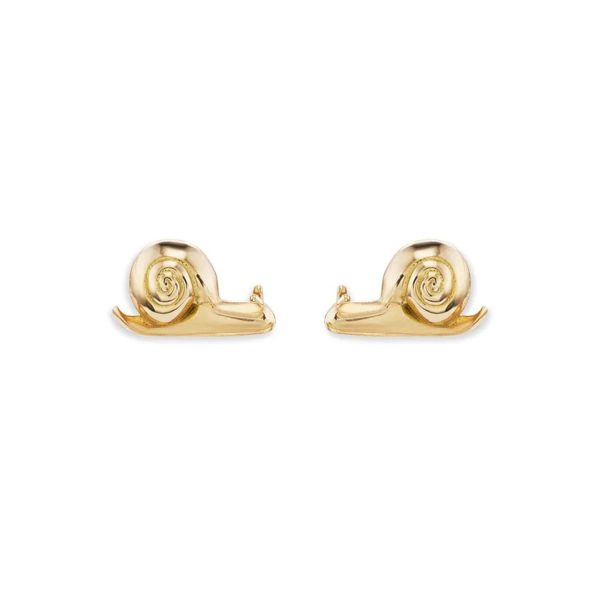Small Snail Studs in 18K Yellow Gold (Pair)