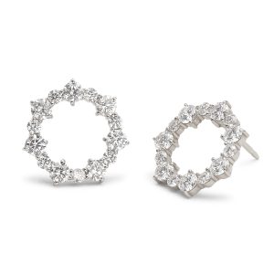 Ava Front Facing Diamond Hoops in 14K White Gold