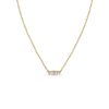 Baguette and 2 Prong Diamond Necklace in 14K Yellow Gold