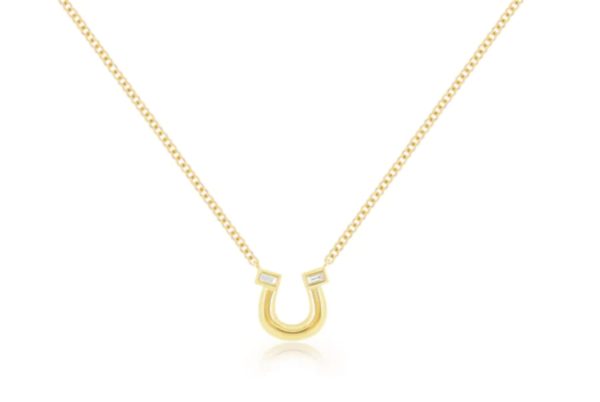 Lucky Horseshoe Necklace in 14K Yellow Gold