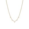 5 Dangling Prong Diamond Extra Small Curb Chain Necklace in 14K Yellow Gold
