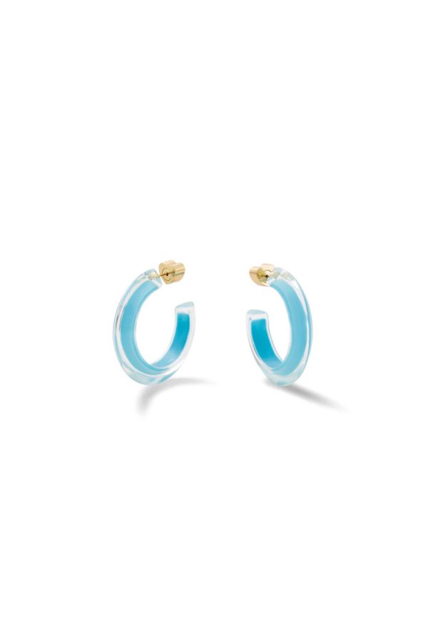 Turquoise Small Groovy Jelly Hoops