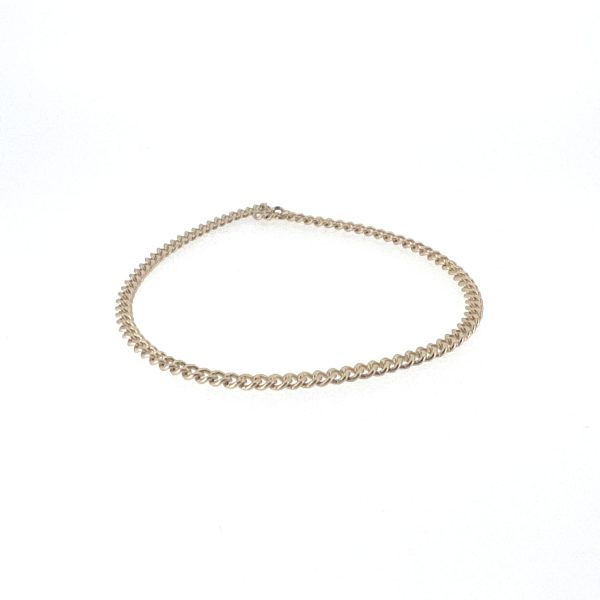 2.4mm Flat Curb Chain Bracelet in 14K Yellow Gold