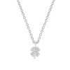 Mini Diamond Clover Necklace in 14K White Gold