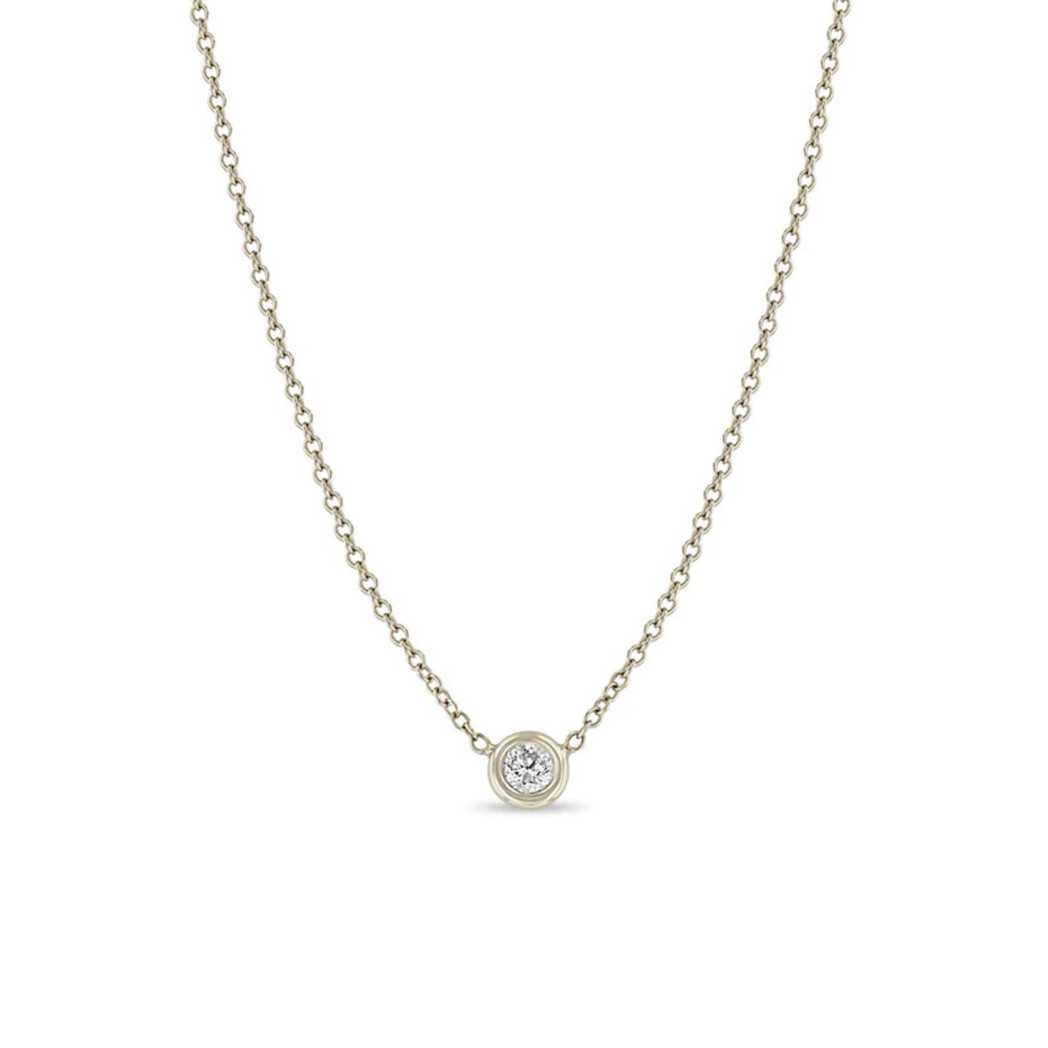 3mm Diamond Choker Chain Necklace in 14K White Gold