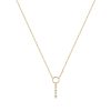 Circle Lariat Necklace with Graduated 3 Diamond Drop in 14K Yellow Gold