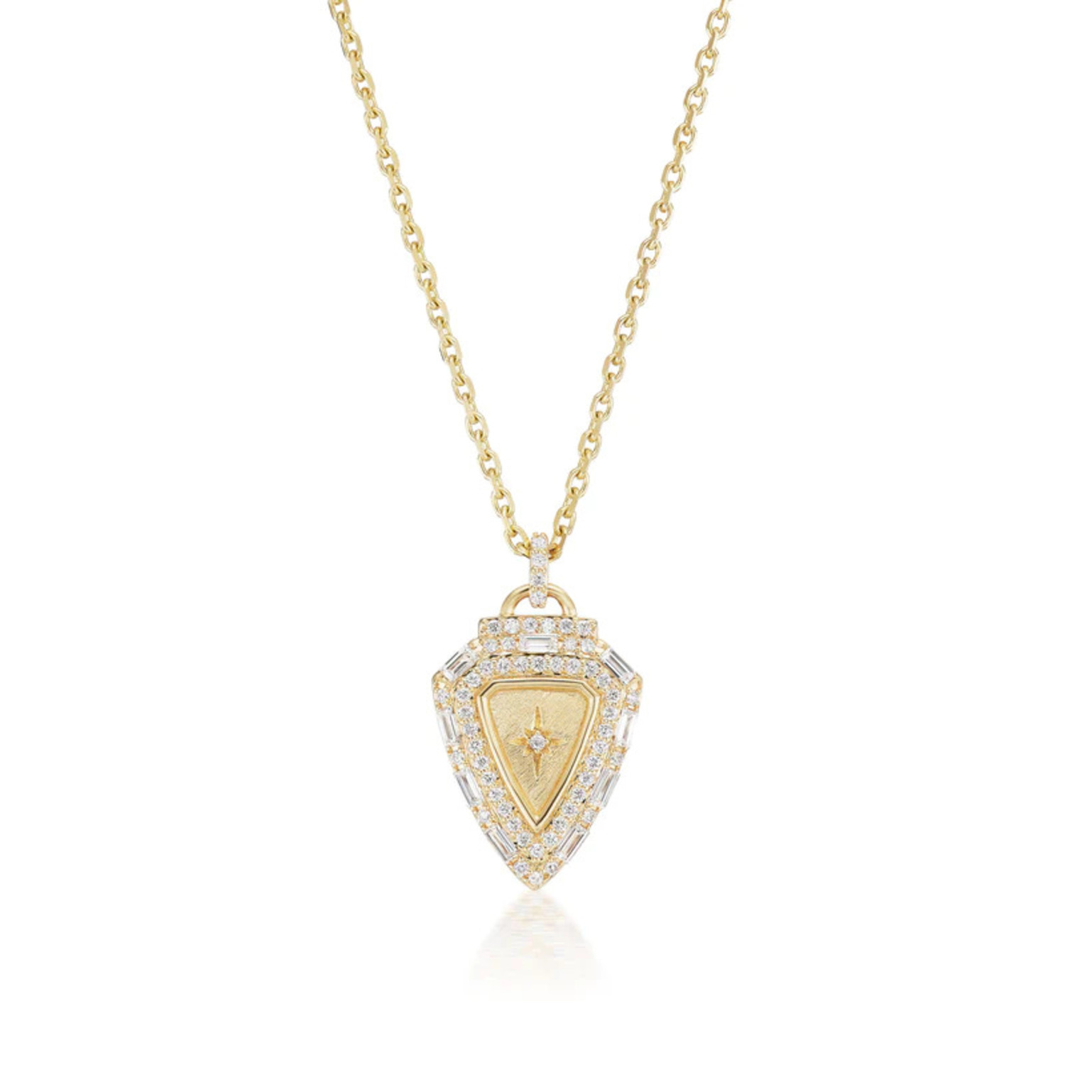 Empress Shield Necklace in 18K Yellow Gold