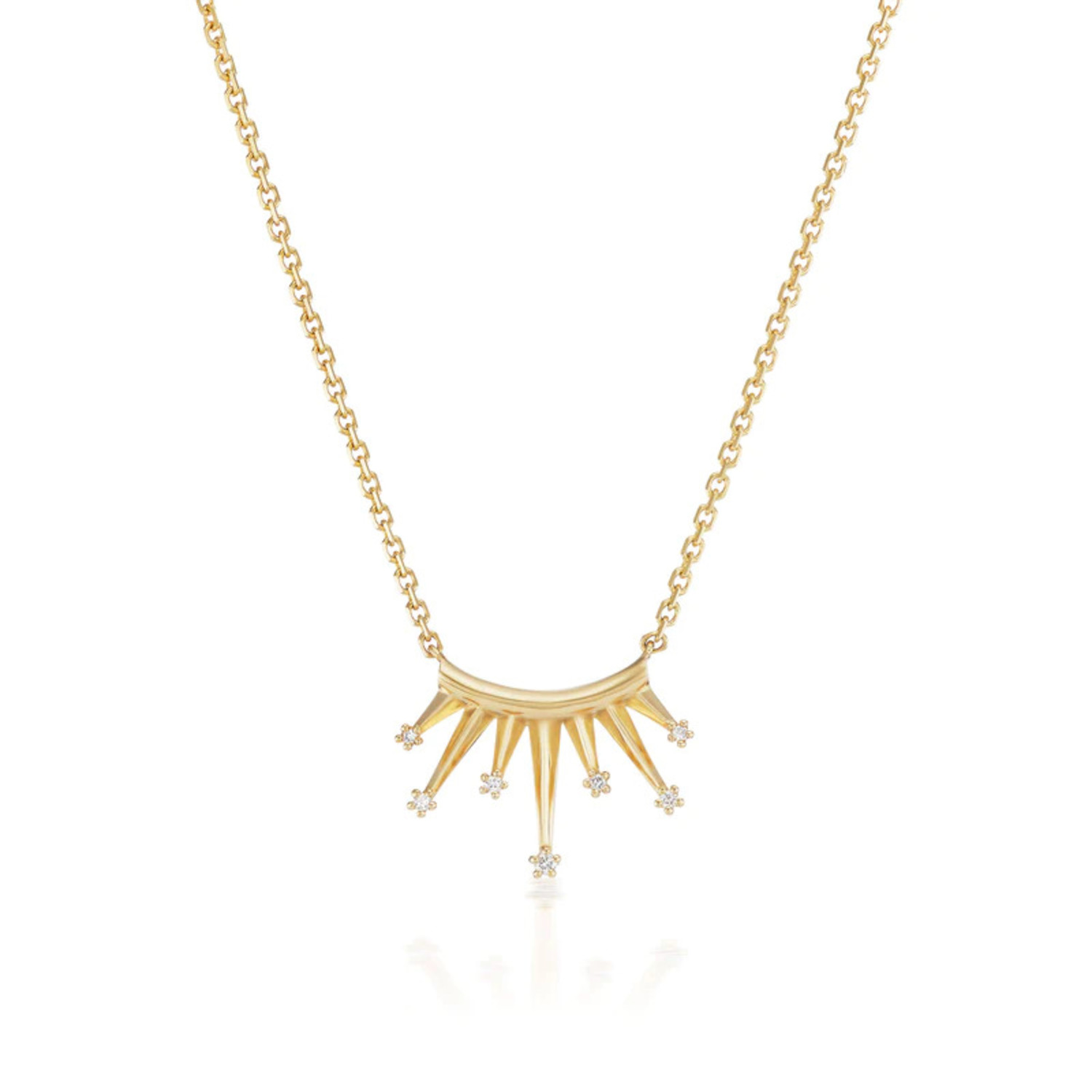 Mini Starburst Necklace in 18K Yellow Gold