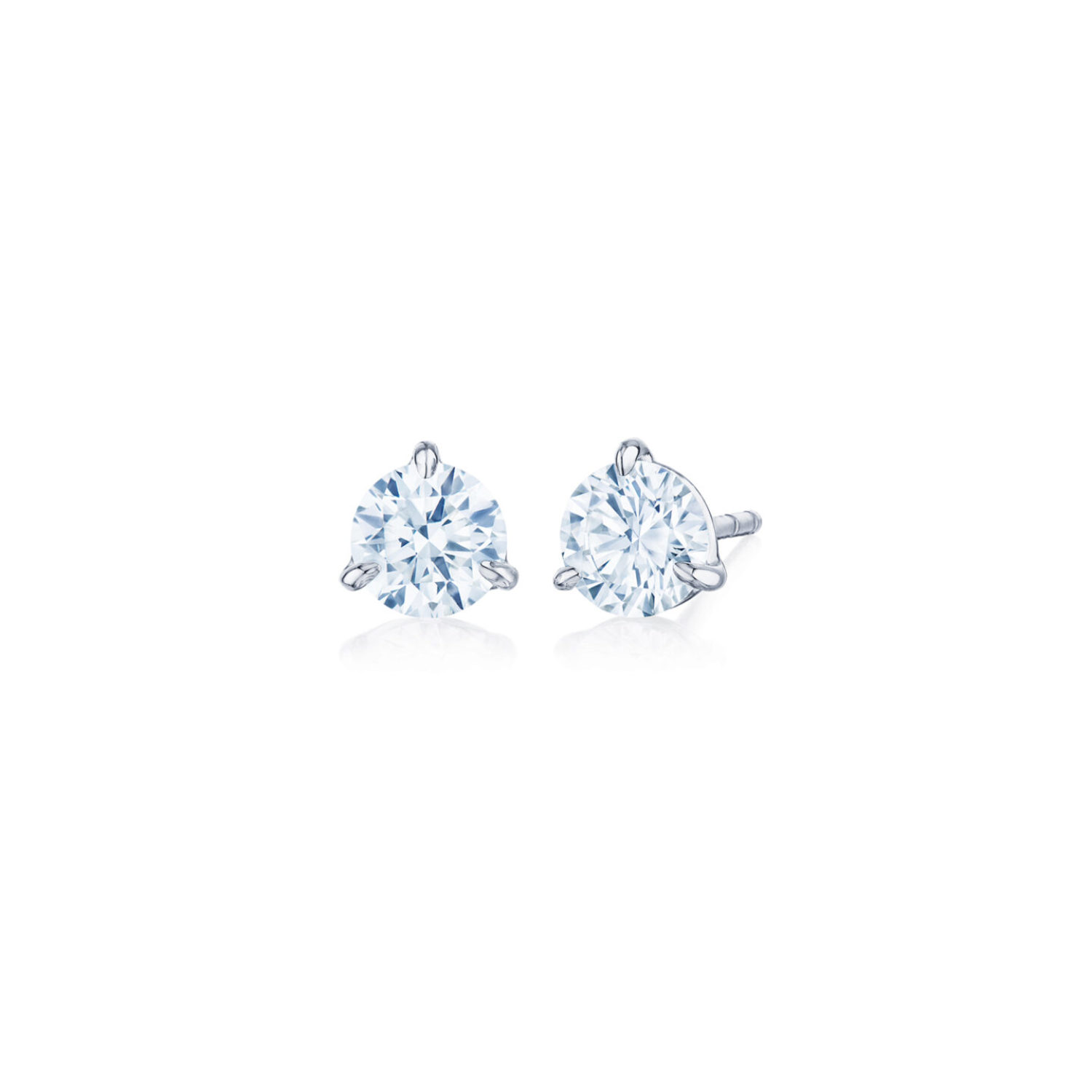 Kwiat 1.42tcw Round Diamond Stud Earrings in Platinum