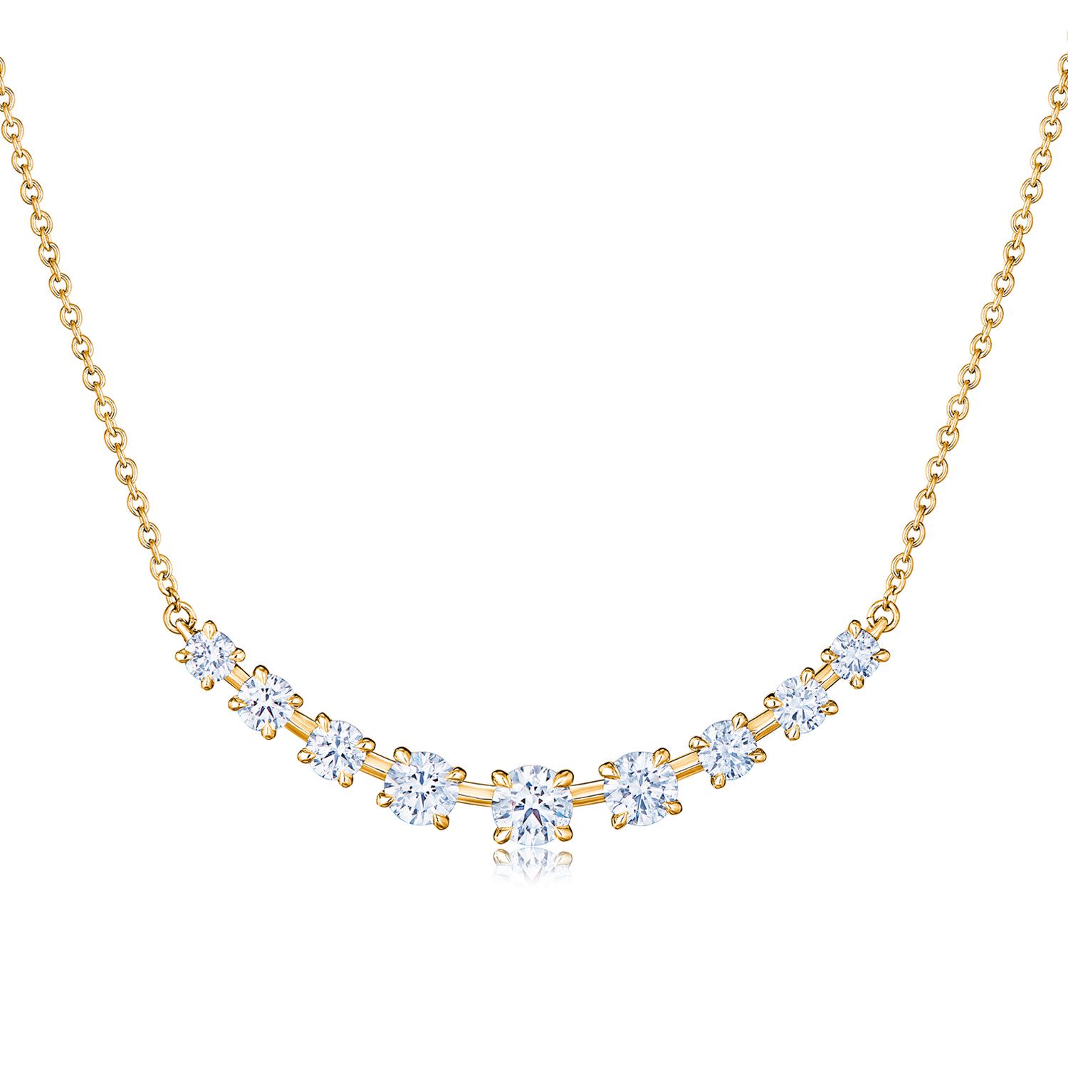 9-Stone Starry Night Demi-Riviera Necklace in 18K Yellow Gold
