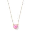 Pink Sapphire Heart Cocktail Necklace in 14K Yellow Gold