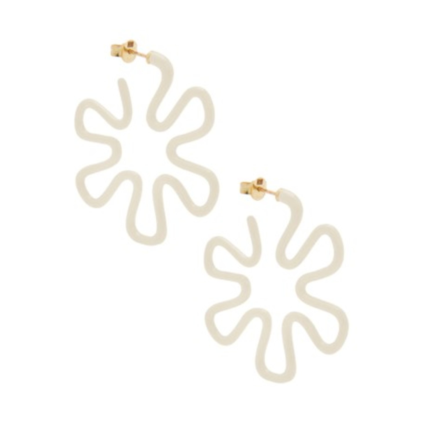 Panna B Floral Earrings in 9K Yellow Gold