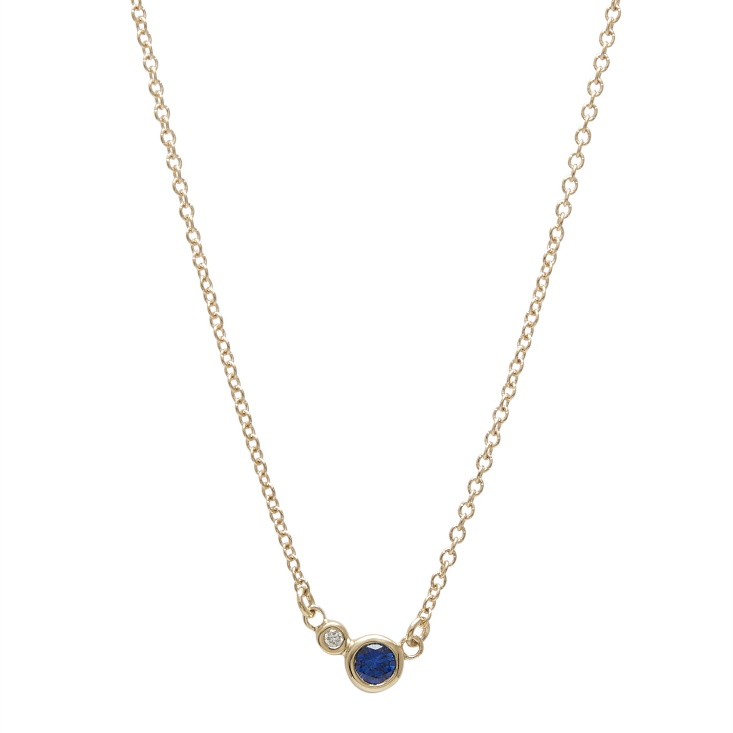 Mini Capella Necklace with Sapphire and Diamond