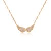 Double Diamond Angel Wing Necklace in 14K Rose Gold