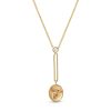 Flying Pig Fantasy Signet Necklace in 14K Yellow Gold