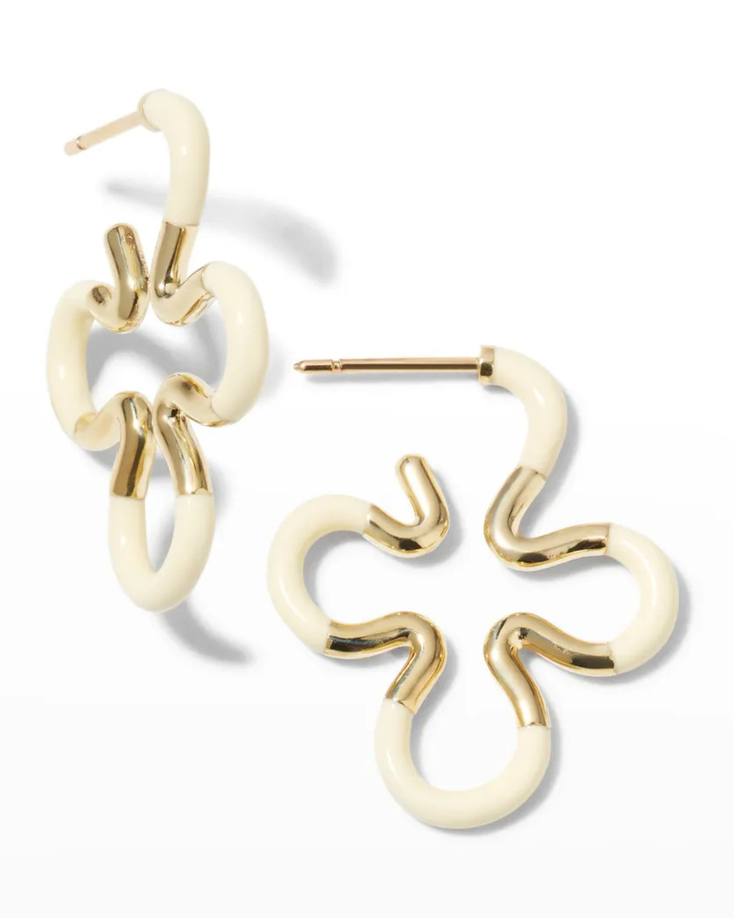Panna B Floral Earrings in 9K Yellow Gold