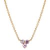 Pink Montana Sapphire Tribloom Necklace in 14K Yellow Gold