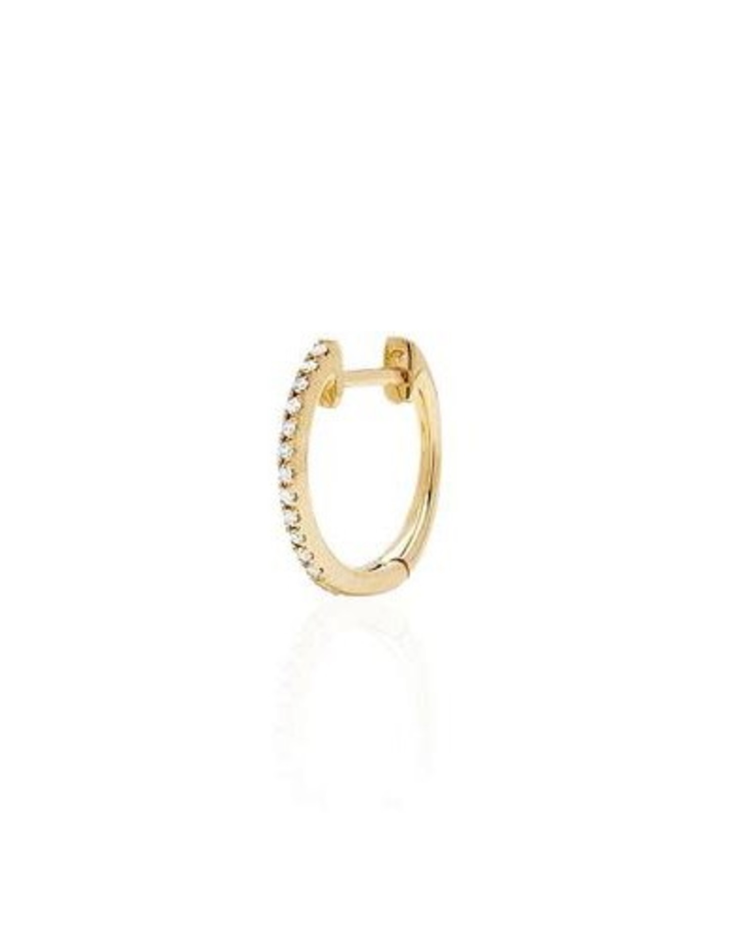 (Single) Mini Diamond Huggie Earring in 14K Yellow Gold