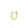 (Single) Mini Diamond Bezel Huggie Earring in Yellow Gold