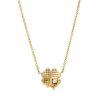 Petite Waffle Clover Pendant in 14K Yellow Gold