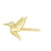 (Single) Mini Hummingbird Stud Earring With Diamond Eye in 14K Yellow Gold