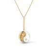 Yin Yang Pendant White Mother of Pearl and Gold