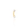 (Single-Left) Double Solitaire Stud Earring in 14K Yellow Gold