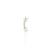 (Single-Left) Double Solitaire Stud Earring in 14K White Gold
