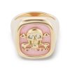Pink Opal “Not Today” Signet Ring in 18K Yellow Gold - Size 6