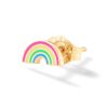 (Single) Rainbow Stud in 14K Yellow Gold and Neon Enamel
