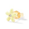 (Single) Tiny Wildflower Stud in 14K Yellow Gold, White Diamond, and Juane Clair Enamel