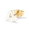 (Single) Enamel "C" Letter Stud in 14K Yellow Gold and White Enamel