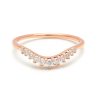 Tiara Curve Band in 14K Rose Gold with White Diamonds