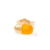 (Single) Tiny Pill Stud in 14K Yellow Gold and Neon Orange Enamel