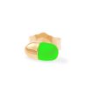 (Single) Tiny Pill Stud in 14K Yellow Gold and Neon Green Enamel