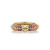 Rosa Knife Edge Band with Rainbow Sapphires in 18K Yellow Gold