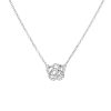 Diamond Rose Necklace in 14K White Gold