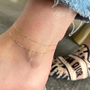 White gold ankle discount chain