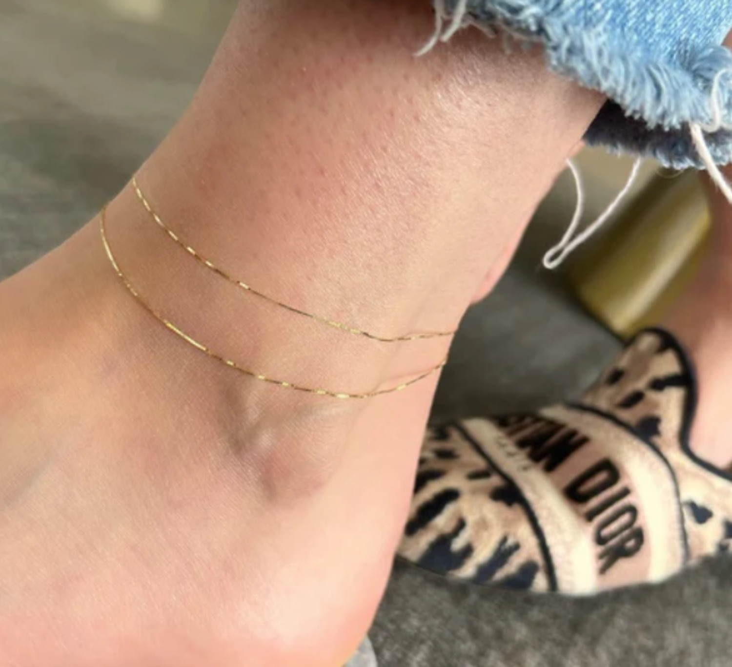 14k yellow gold anklet deals
