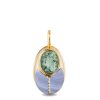 Prasiolite and Blue Lace Agate Big Love Bug Pendant in 14K Yellow Gold