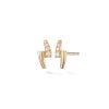 Lola Studs with Partial Diamonds in 18K Yellow Gold