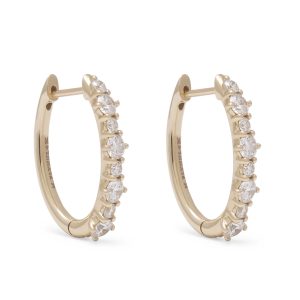 Ava Medium Diamond Hoops in 14K Yellow Gold