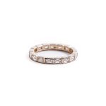 Bezel Set Emerald Cut Diamond Eternity Band