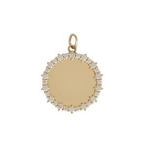 Ava Diamond Disc Charm in 14K Gold