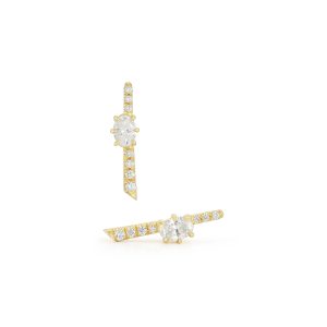 Pave Rae Studs in 18K Yellow Gold