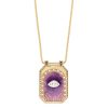 Eye Protect Purple Scapular in 18K Yellow Gold